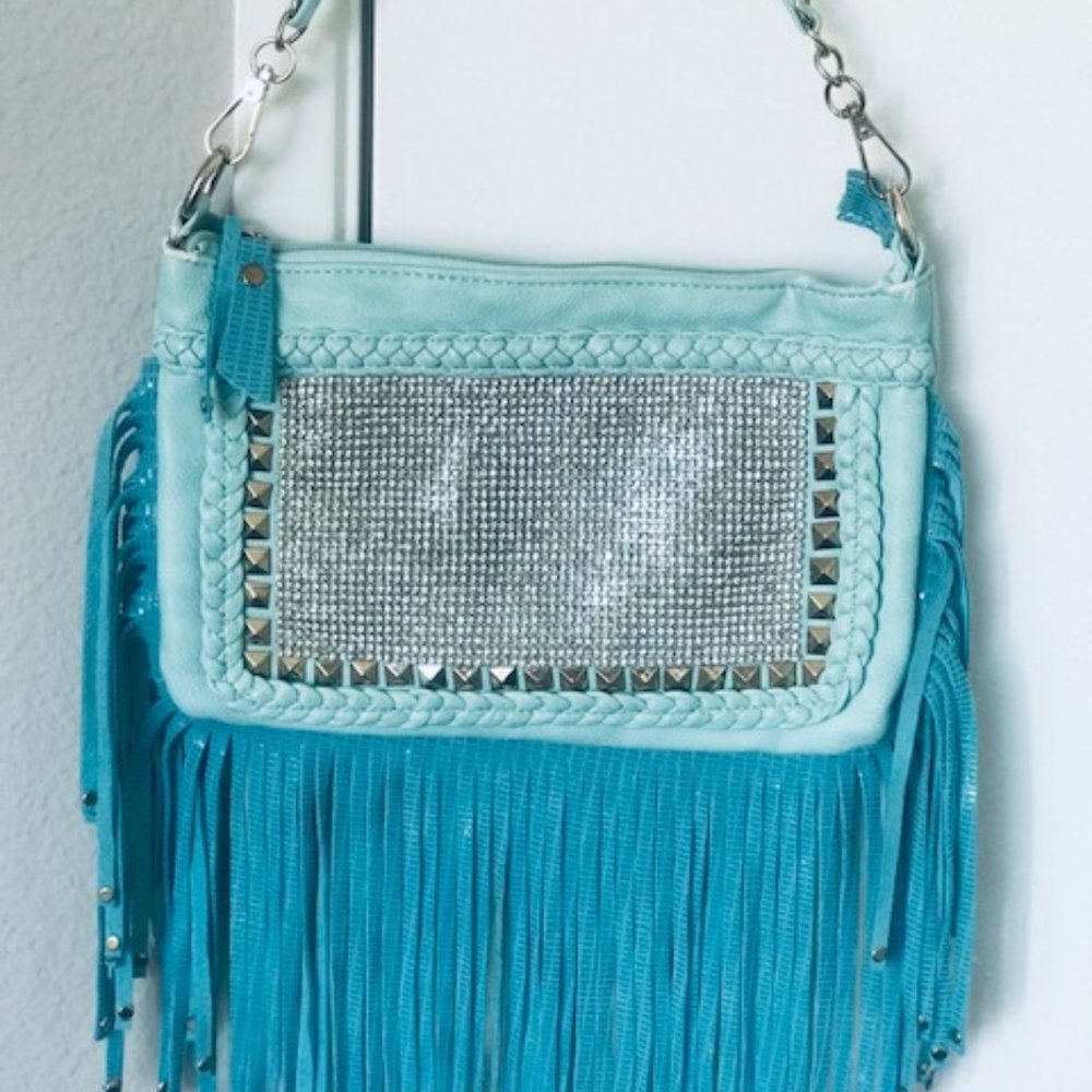 Rhinestone fringe purse
